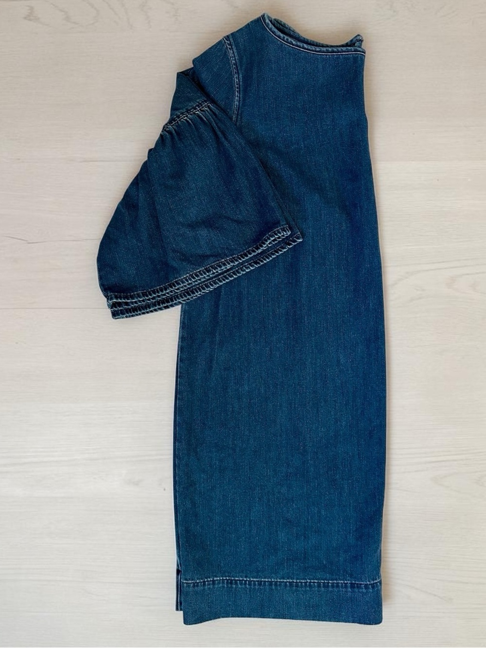 Lauren Ralph Lauren Blue Denim Mini Dress With Bell Sleeves